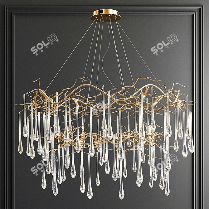 Elegant Teardrop Chandelier by John Richard 3D model image 3