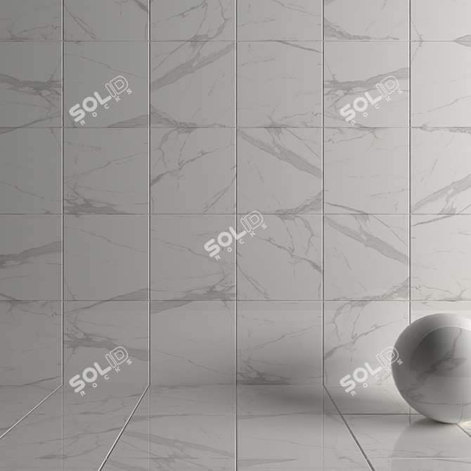 Royal Marble White Wall Tiles 3D model image 3