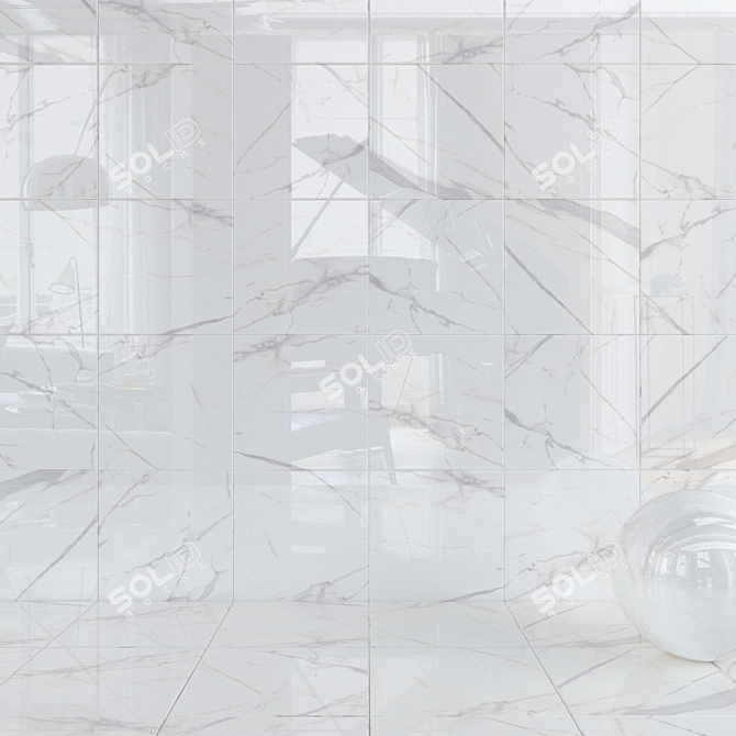 Royal Marble White Wall Tiles 3D model image 1