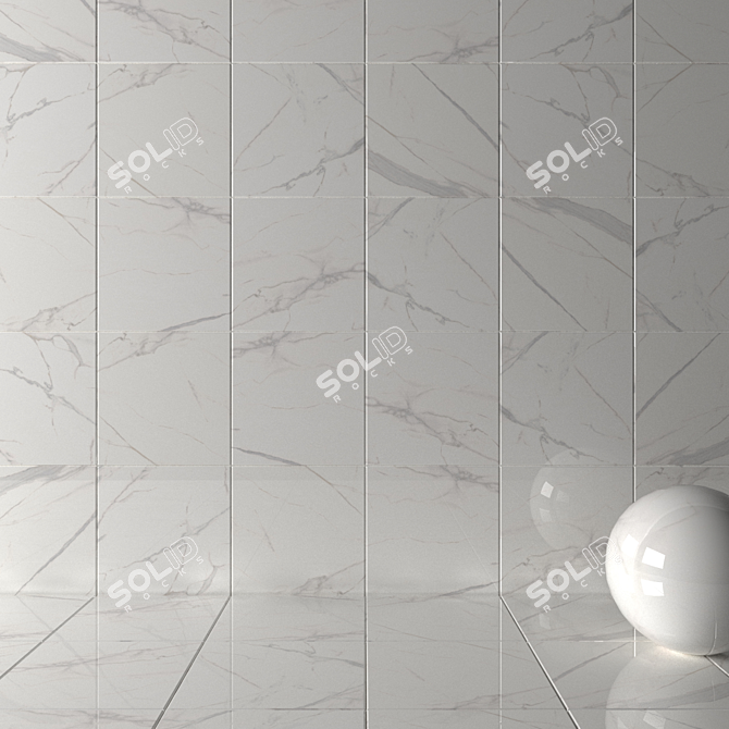 Royal Marble White Wall Tiles 3D model image 2