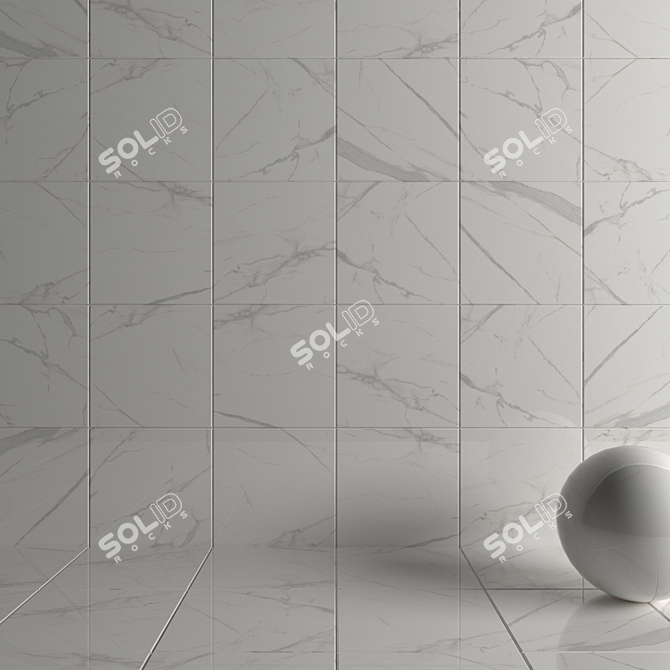 Royal Marble White Wall Tiles 3D model image 3