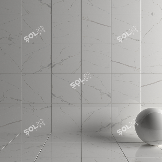 Royal Marble White Wall Tiles 3D model image 3