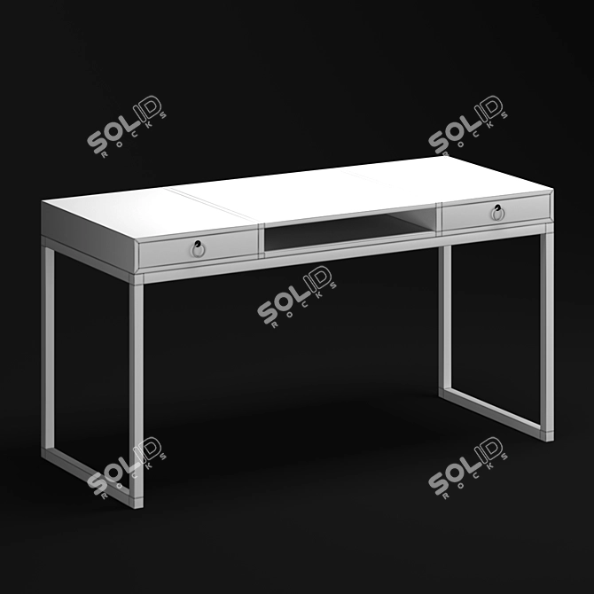 Modern Office Desk: 1400mm Length 3D model image 3