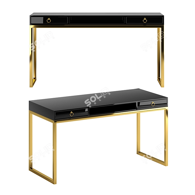 Modern Office Desk: 1400mm Length 3D model image 4