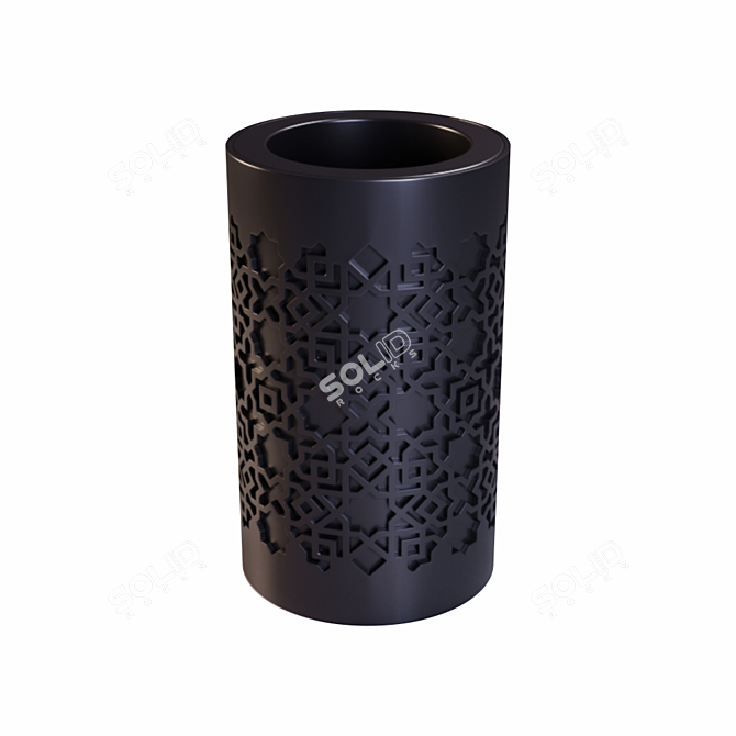 Metal Street Urn with Pattern 3D model image 3