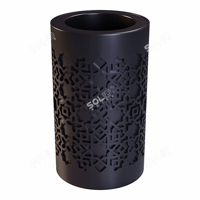 Metal Street Urn with Pattern 3D model image 5