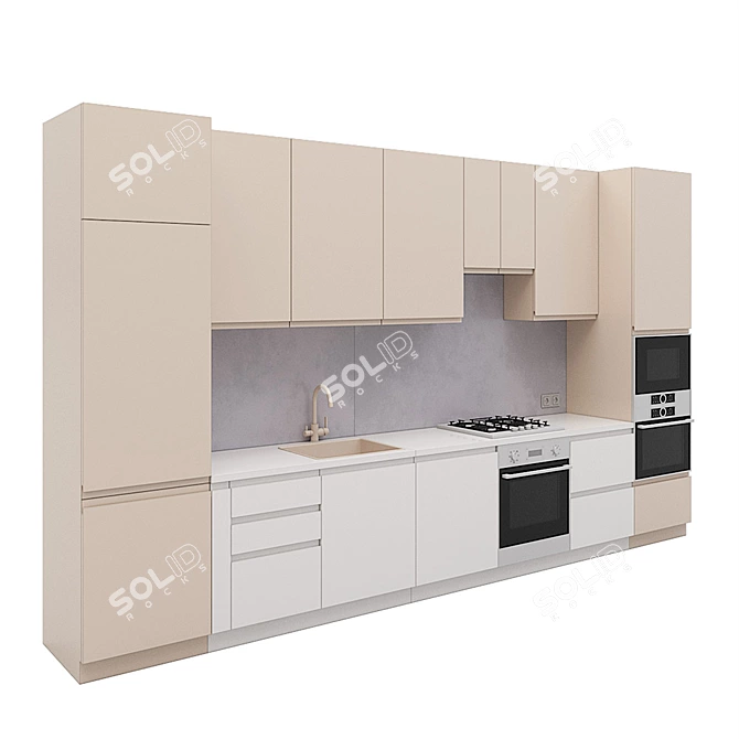 3Ds MAX 2014 Kitchen Model 3D model image 2