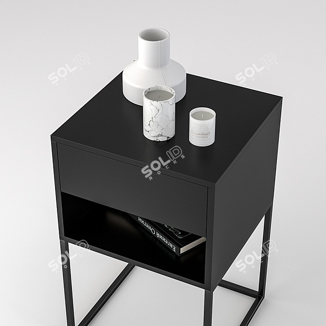 Handcrafted Viktor Nightstand - Elegant Bedside Table 3D model image 3