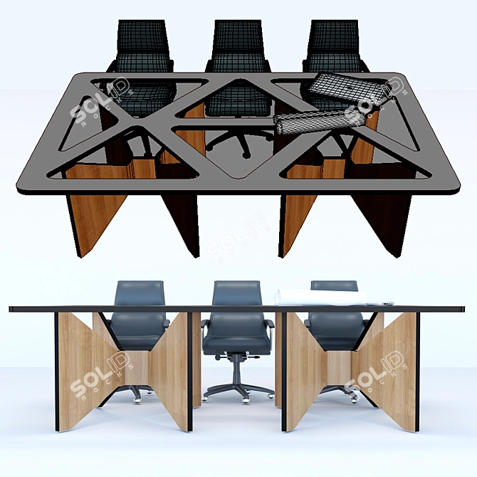 Customized Conference Table 3D model image 3