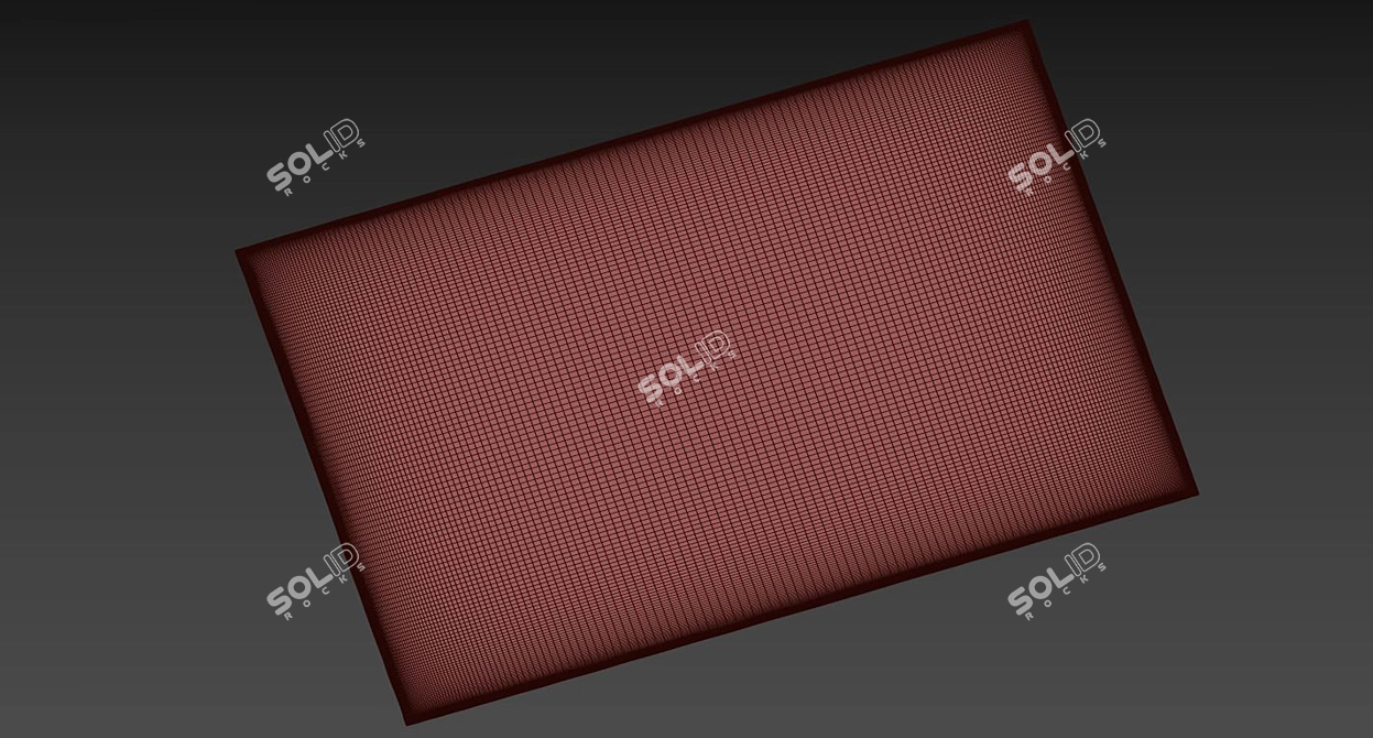 Title: Hand-Knotted Stripe Wool Rug 3D model image 4