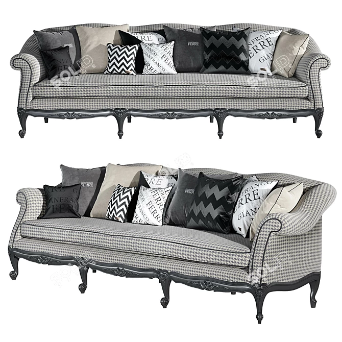 Gianfranco Ferre Home Nashville 3-Seat Sofa 3D model image 1