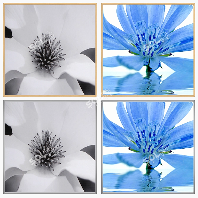 Modern Wall Art Set with Versatile Frames 3D model image 3