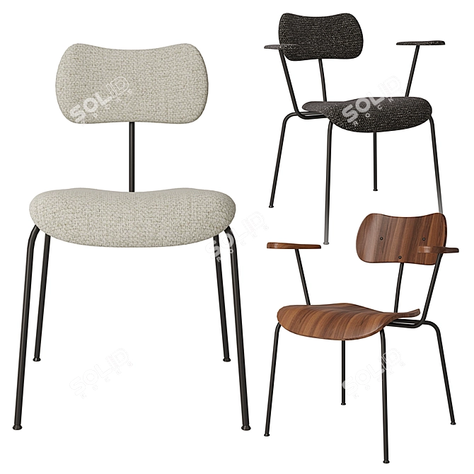 Nod Set Chairs: Stylish Seating Solutions 3D model image 1