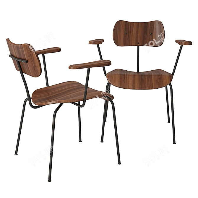 Nod Set Chairs: Stylish Seating Solutions 3D model image 2