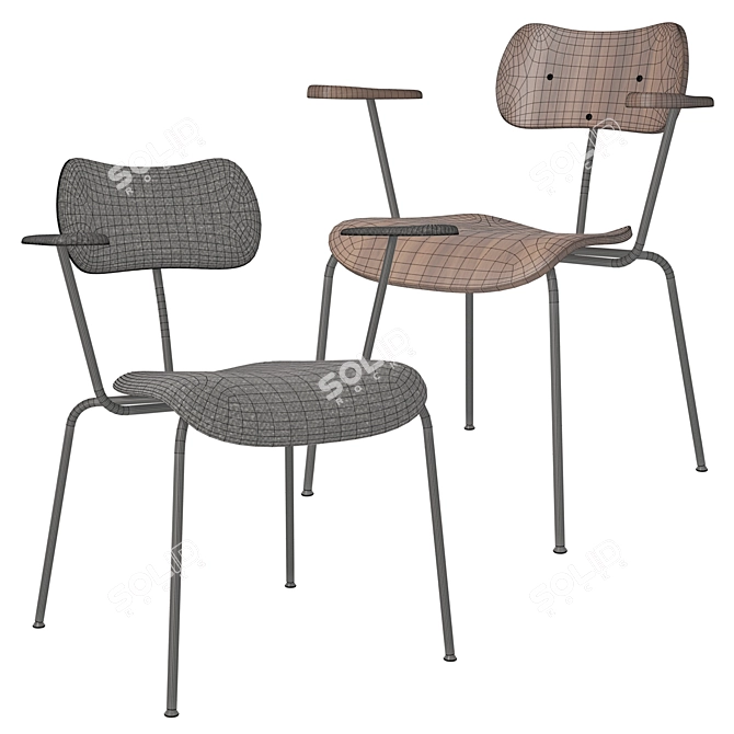 Nod Set Chairs: Stylish Seating Solutions 3D model image 5