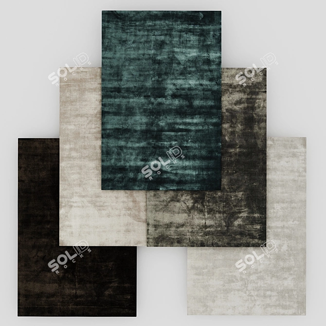 Silky Smooth Contemporary Chrome Rug 3D model image 1