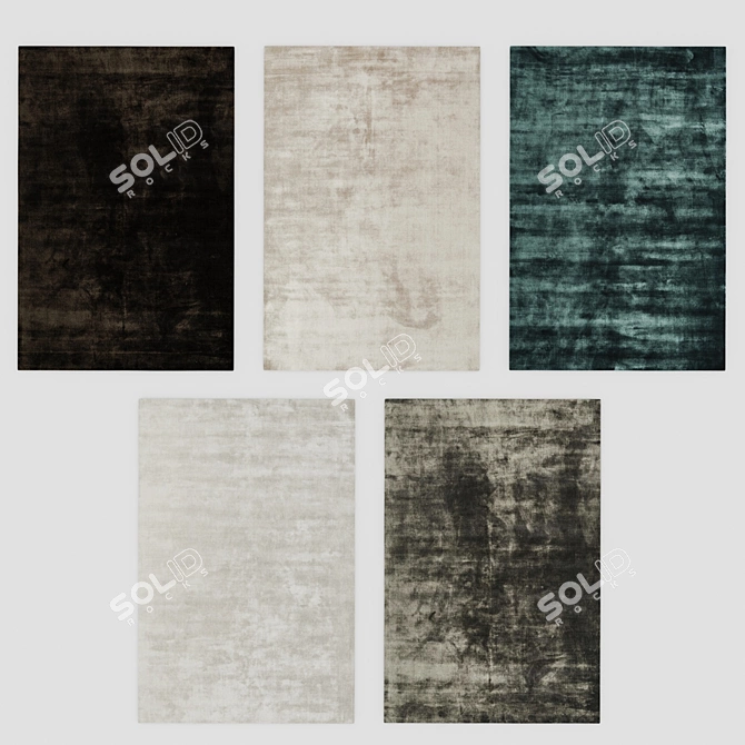 Silky Smooth Contemporary Chrome Rug 3D model image 2