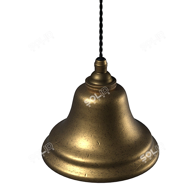Vintage-inspired Brass Lampshade 3D model image 2