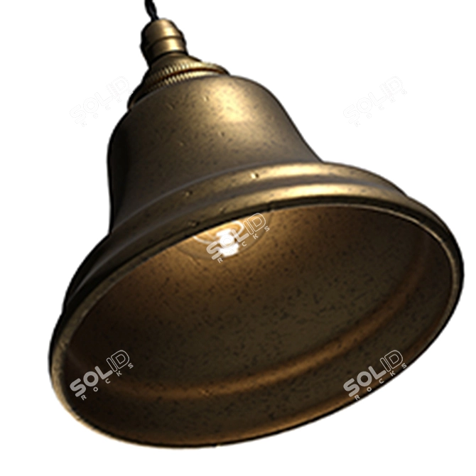 Vintage-inspired Brass Lampshade 3D model image 4