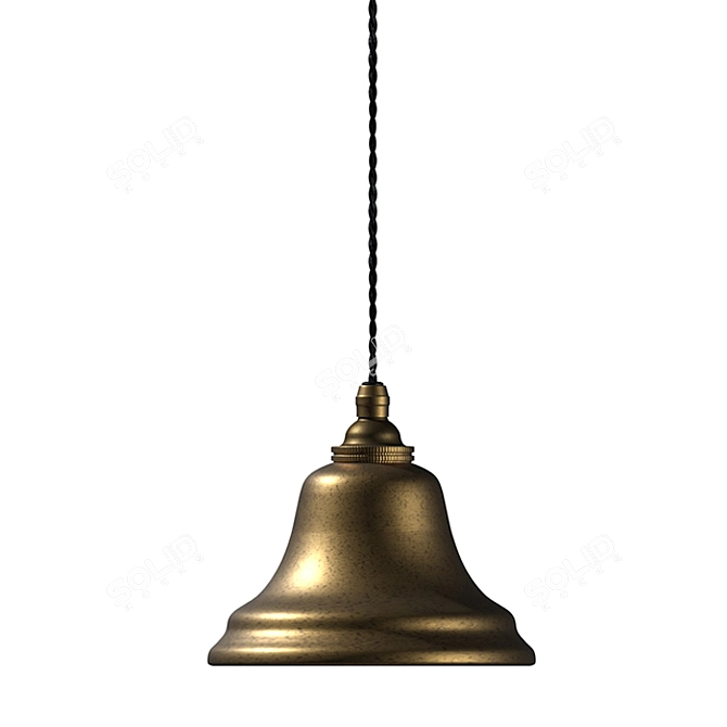 Vintage-inspired Brass Lampshade 3D model image 8
