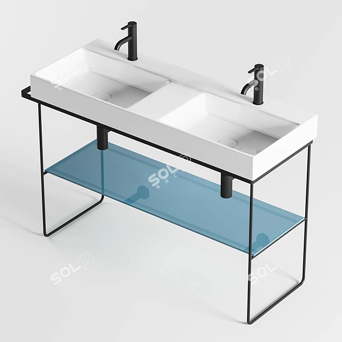 Duravit DuraSquare Double Console Set 3D model image 1