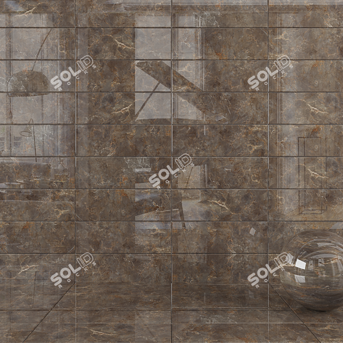 Bonita Brown Wall Tiles - Stunning Multi-texture Design 3D model image 1