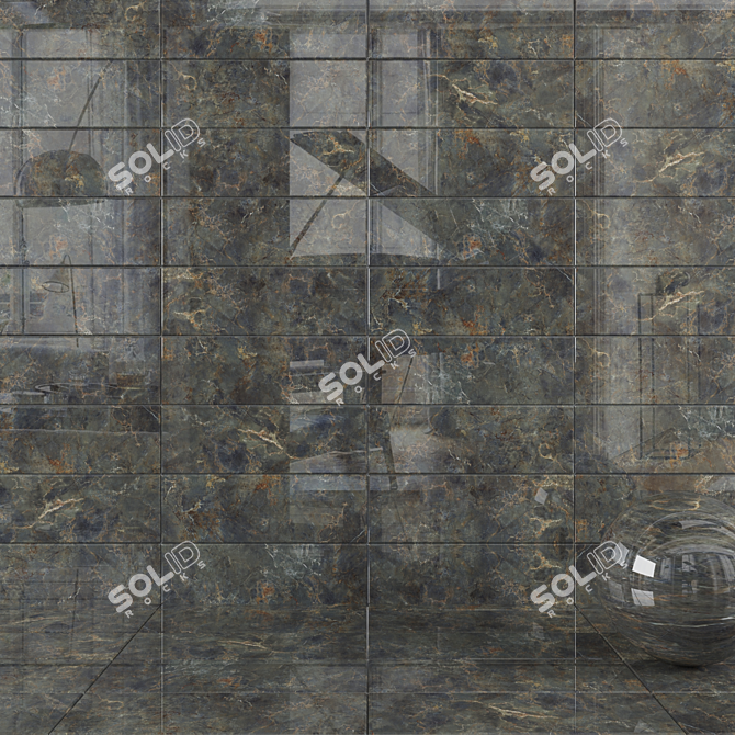 Green Bonita Tiles - 3D Textures Included 3D model image 1