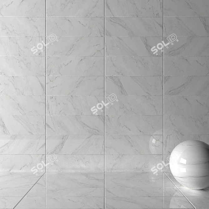 Escape White Wall Tiles: High-Quality, Multi-Texture Design 3D model image 2