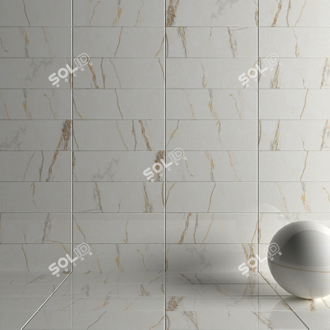 Estela White Wall Tiles: Multi-Texture Design 3D model image 1