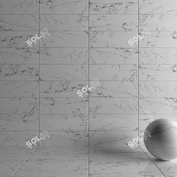 Elegant Flow White Wall Tiles 3D model image 3