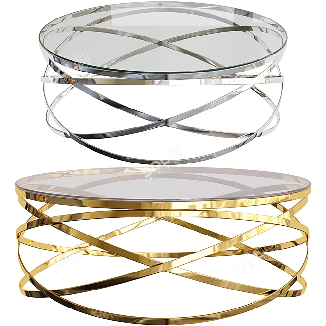 Elegant Allure Round Coffee Table 3D model image 1