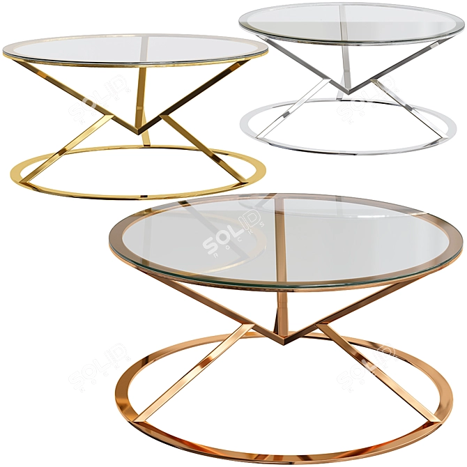 Elegant Corseted Coffee Table 3D model image 1