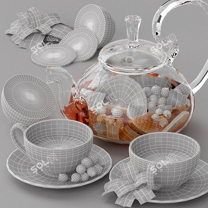 Berry Mint Fruit Tea 3D model image 4