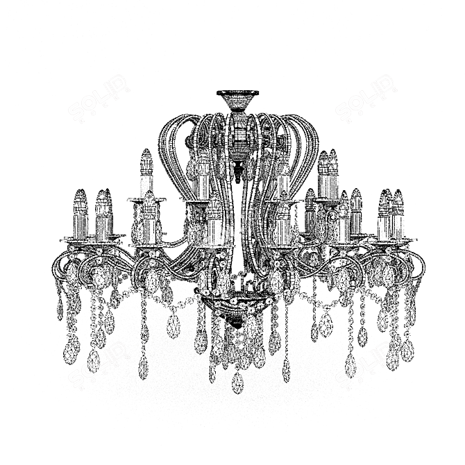 Title: Crystal Elegance Chandelier by CHIARO 3D model image 2