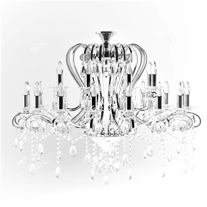 Title: Crystal Elegance Chandelier by CHIARO 3D model image 3