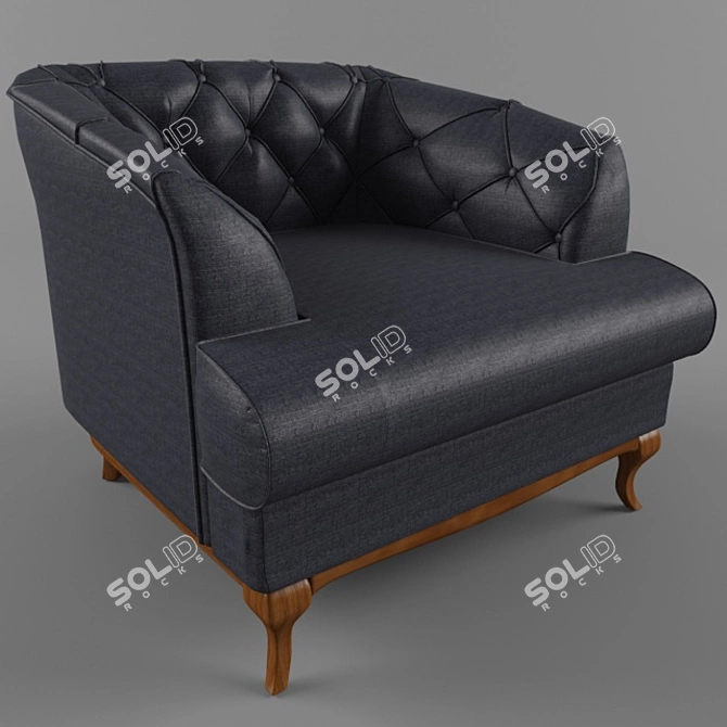 Davidos Passion Armchair: Stylish, Compact, Comfortable 3D model image 4