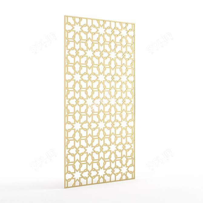 Elegant Brass Decorative Partition 3D model image 3