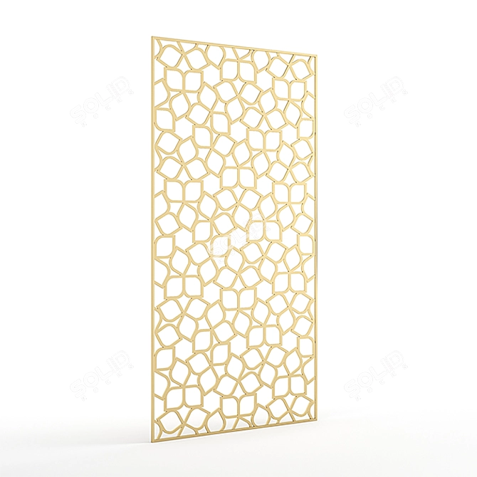 Elegant Brass Decorative Partition 3D model image 4