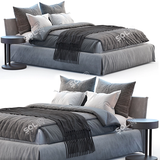 Meridiani Bed FOX: 2013 Model with Stunning Design 3D model image 1