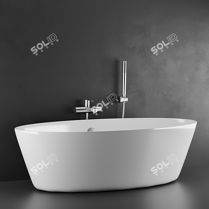 Modern Compact Bath Tub 3D model image 1