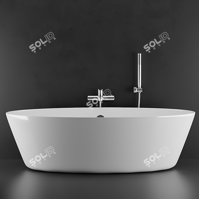 Modern Compact Bath Tub 3D model image 2