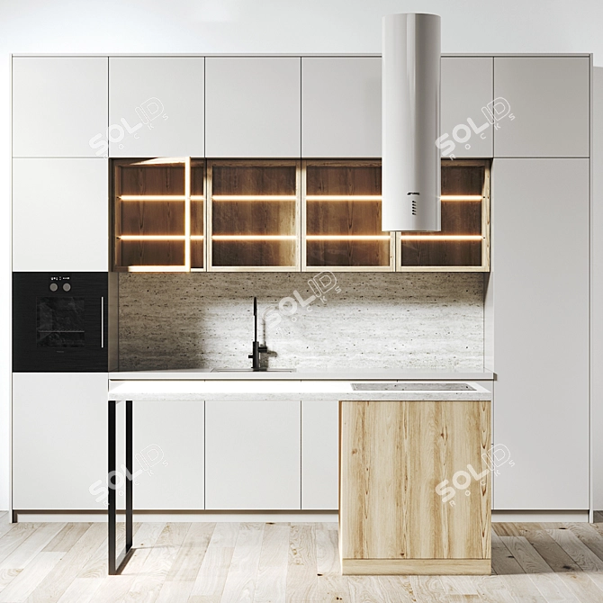 Modern Kitchen Design with High Quality Textures - 3dsmax2014 & V-ray 3D model image 1