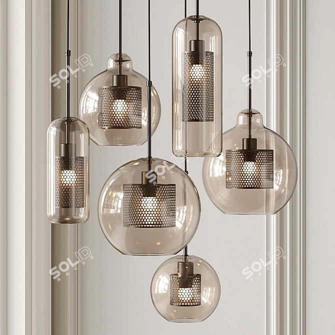 Catch Amber: Stylish Pendant Lighting 3D model image 2