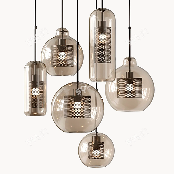 Catch Amber: Stylish Pendant Lighting 3D model image 5