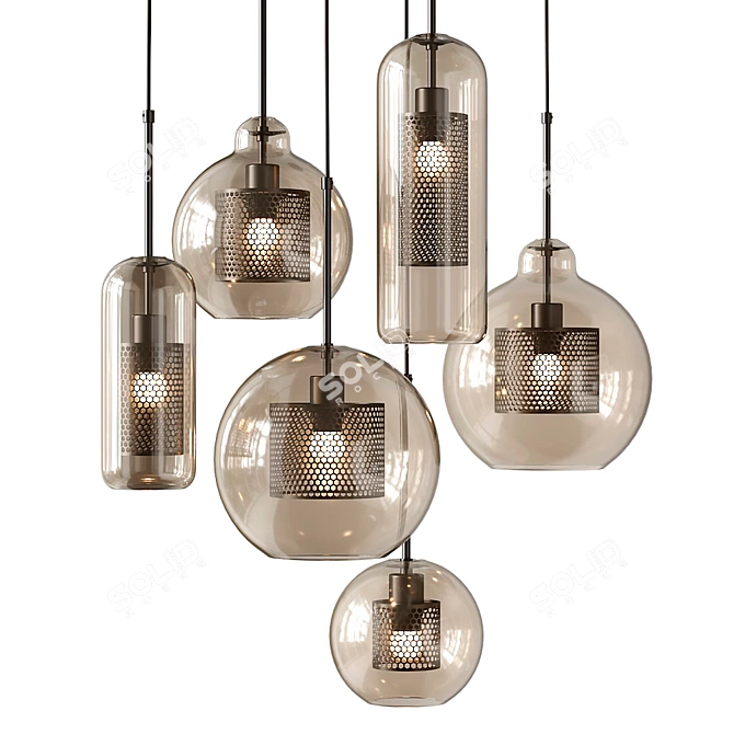 Catch Amber: Stylish Pendant Lighting 3D model image 7