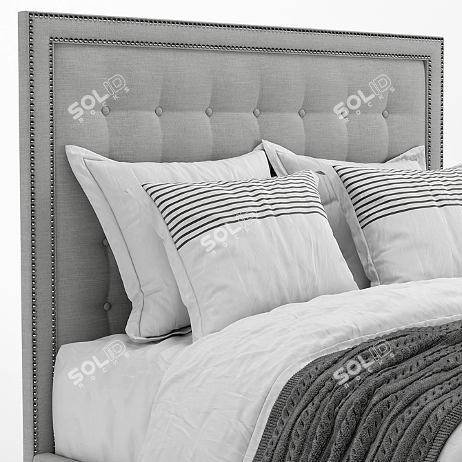 Luxury Arhaus Felix Tufted Bed 3D model image 4