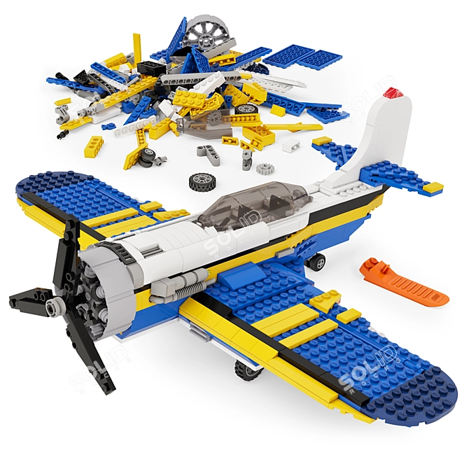 Creative Airplane Model LEGO Set 3D model image 2