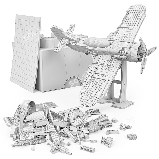 Creative Airplane Model LEGO Set 3D model image 3