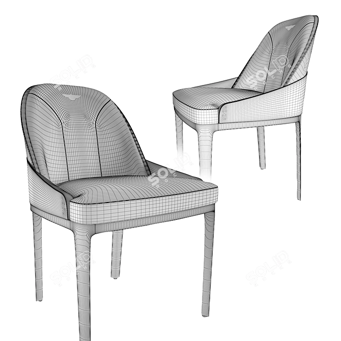 Classic Elegance: BENTLEY Malvern Chair 3D model image 3