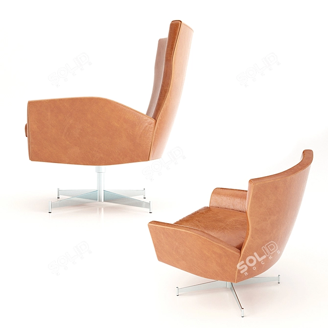 Luxury Leather Hemming Chair 3D model image 3